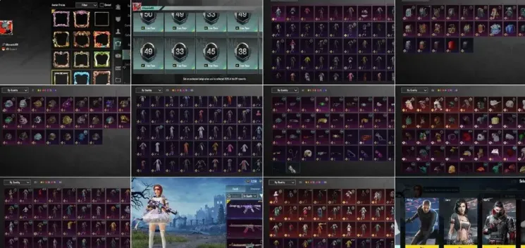 PGM565 Glacier M416 Lvl 5, P90 Lvl 4, UMP45 Lvl 4, 30 Mythic Sets, Kaiju & Dragon Ball Outfits, 220 Sets (G)